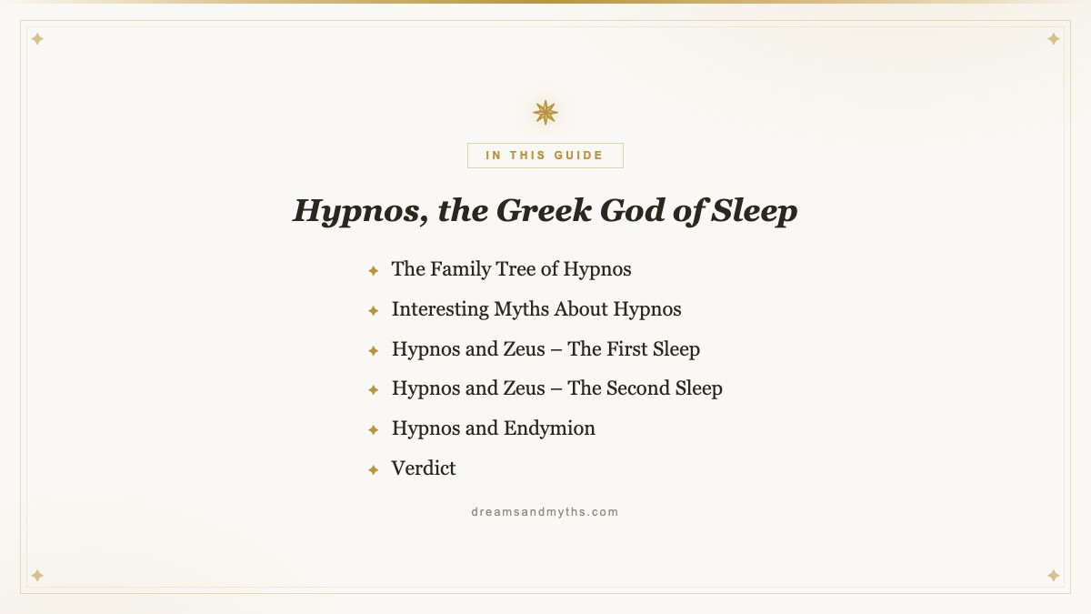 At a glance — Hypnos, the Greek God of Sleep