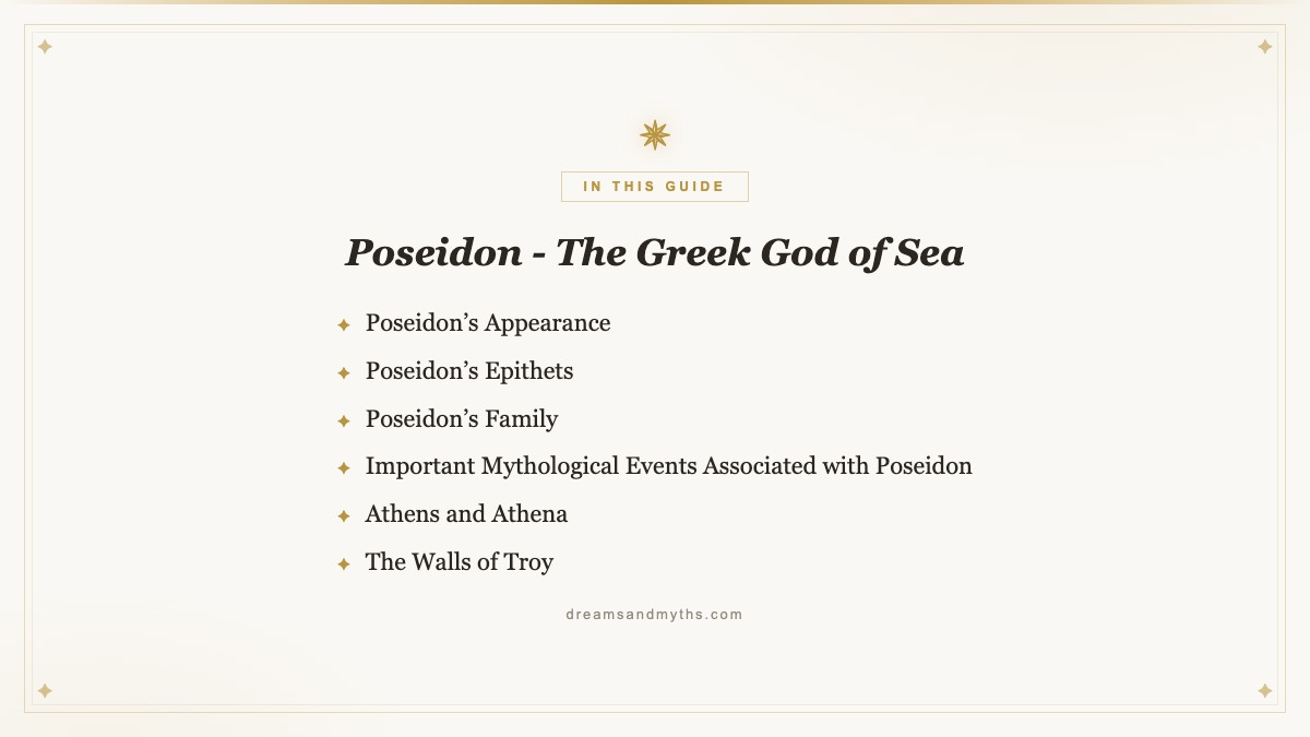 At a glance — Poseidon - The Greek God of Sea