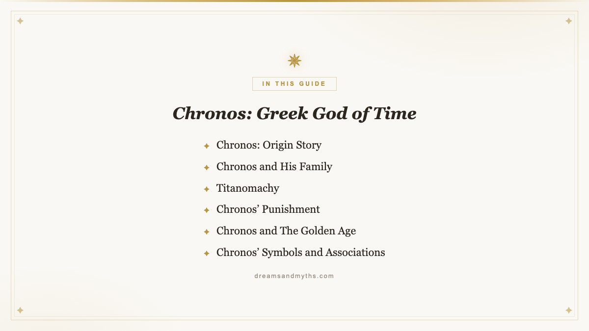 At a glance — Chronos: Greek God of Time