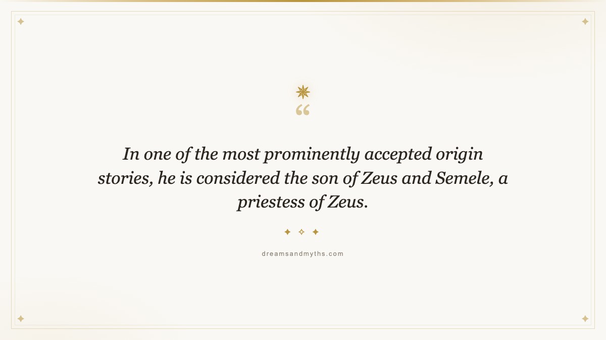 Pull quote from Dionysus: Greek God of Wine & Ecstasy