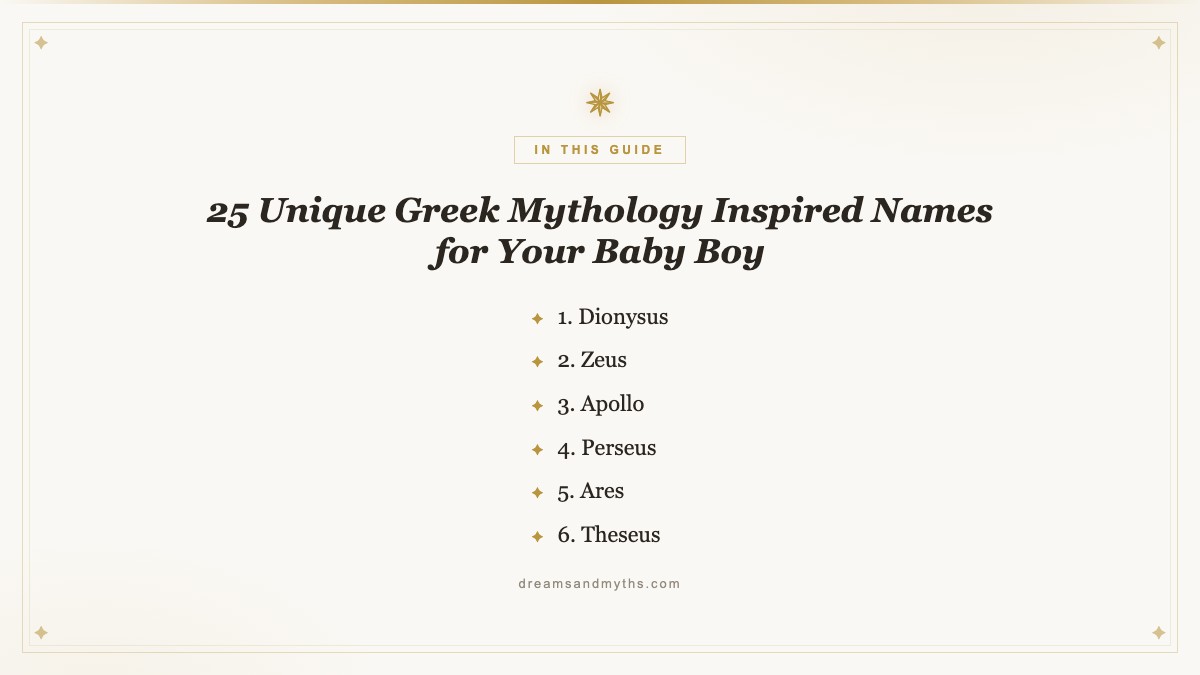 At a glance — 25 Unique Greek Mythology Inspired Names for Your Baby Boy
