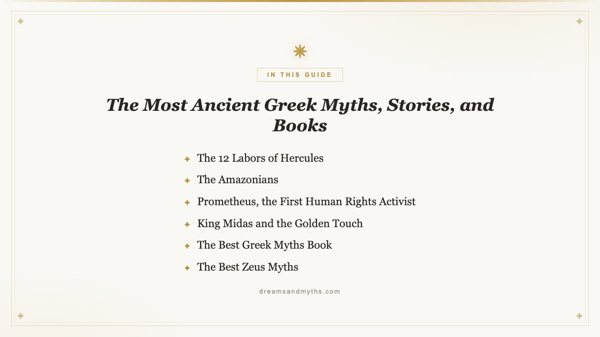 At a glance — The Most Ancient Greek Myths, Stories, and Books