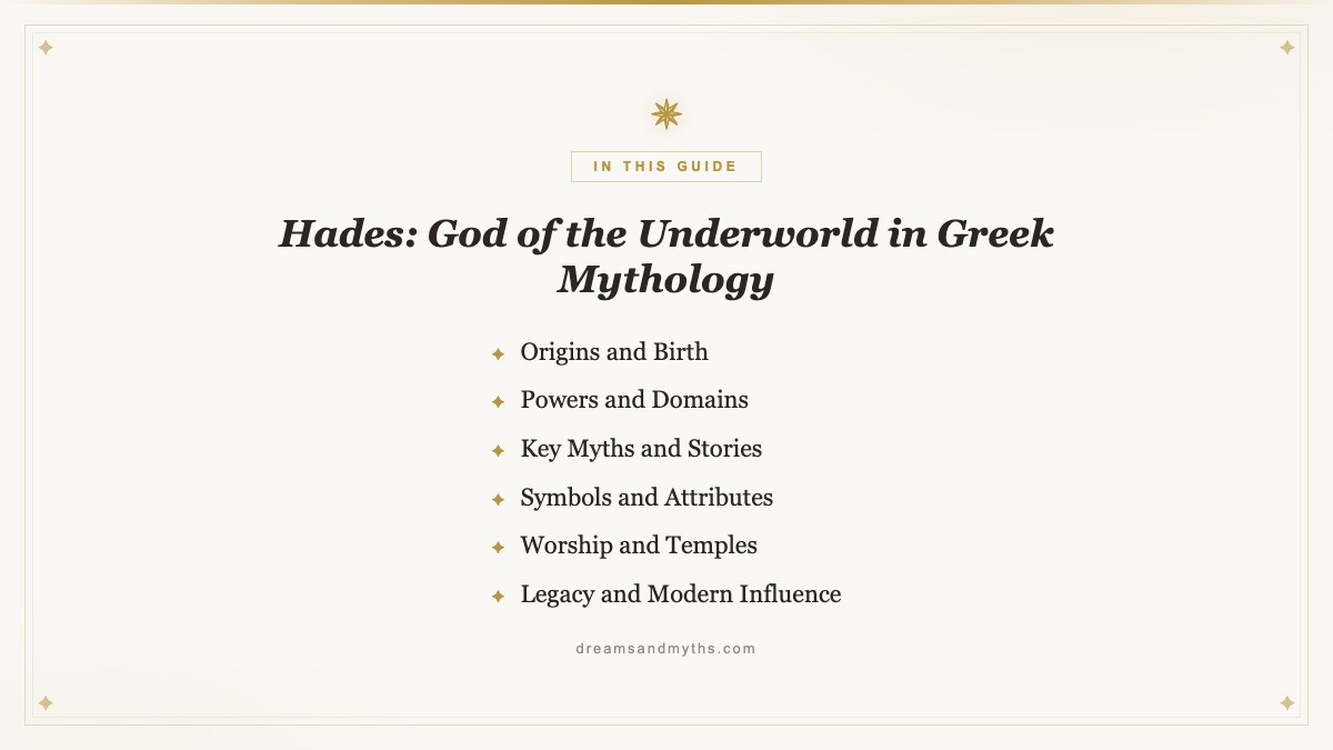 At a glance — Hades: God of the Underworld in Greek Mythology