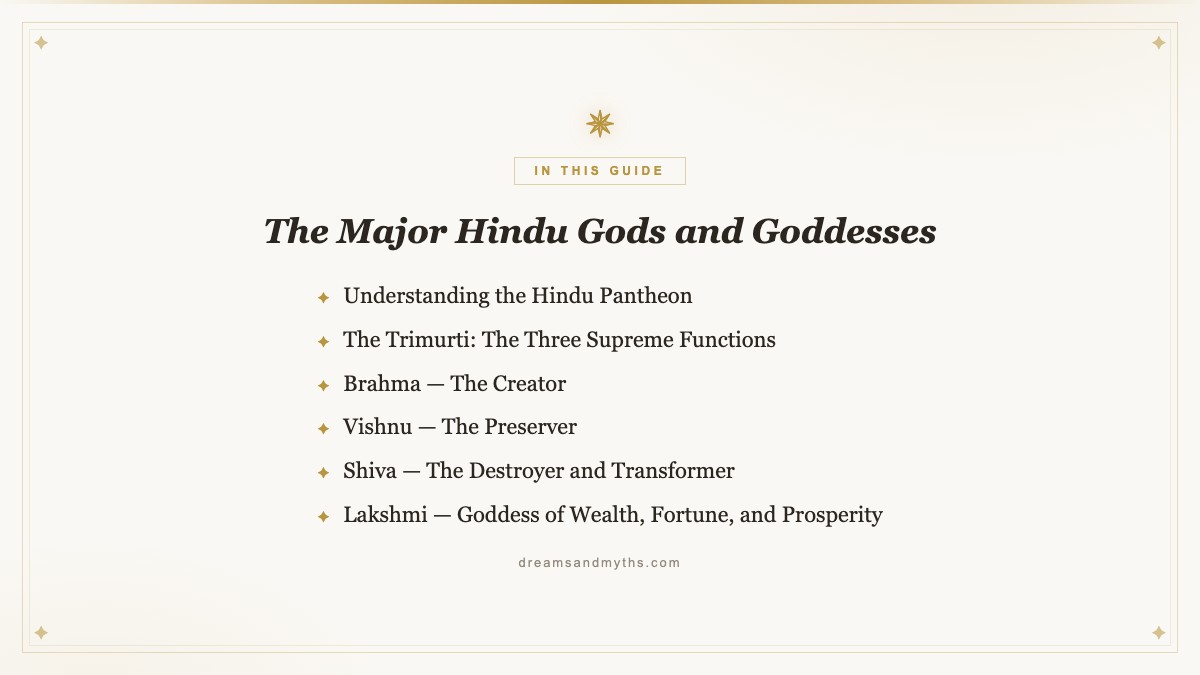 At a glance — The Major Hindu Gods and Goddesses