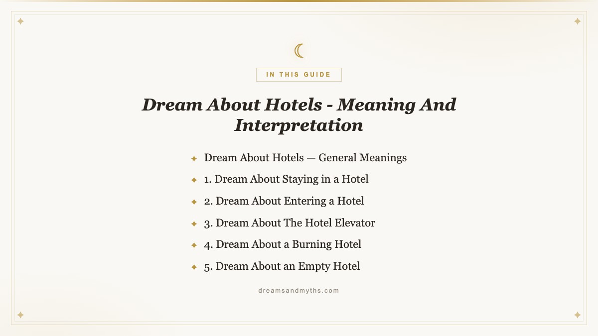 At a glance — Dream About Hotels - Meaning And Interpretation