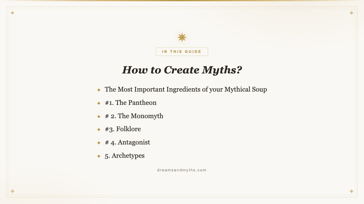 At a glance — How to Create Myths?