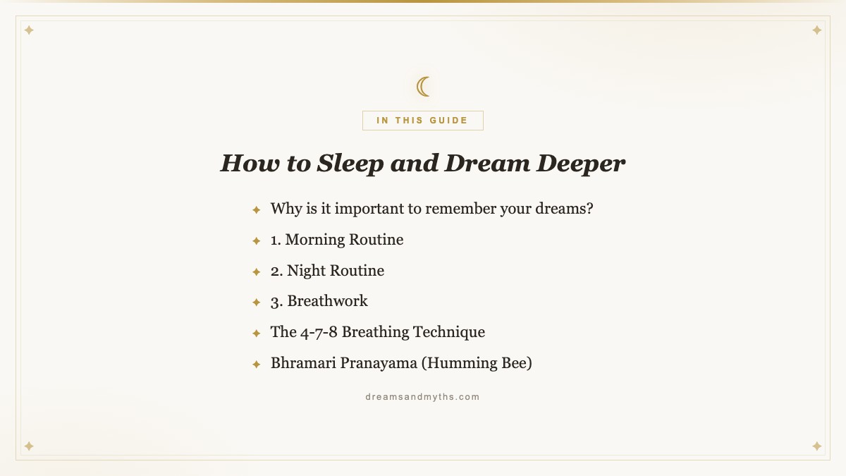 At a glance — How to Sleep and Dream Deeper