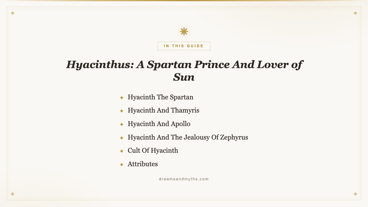 At a glance — Hyacinthus: A Spartan Prince And Lover of Sun