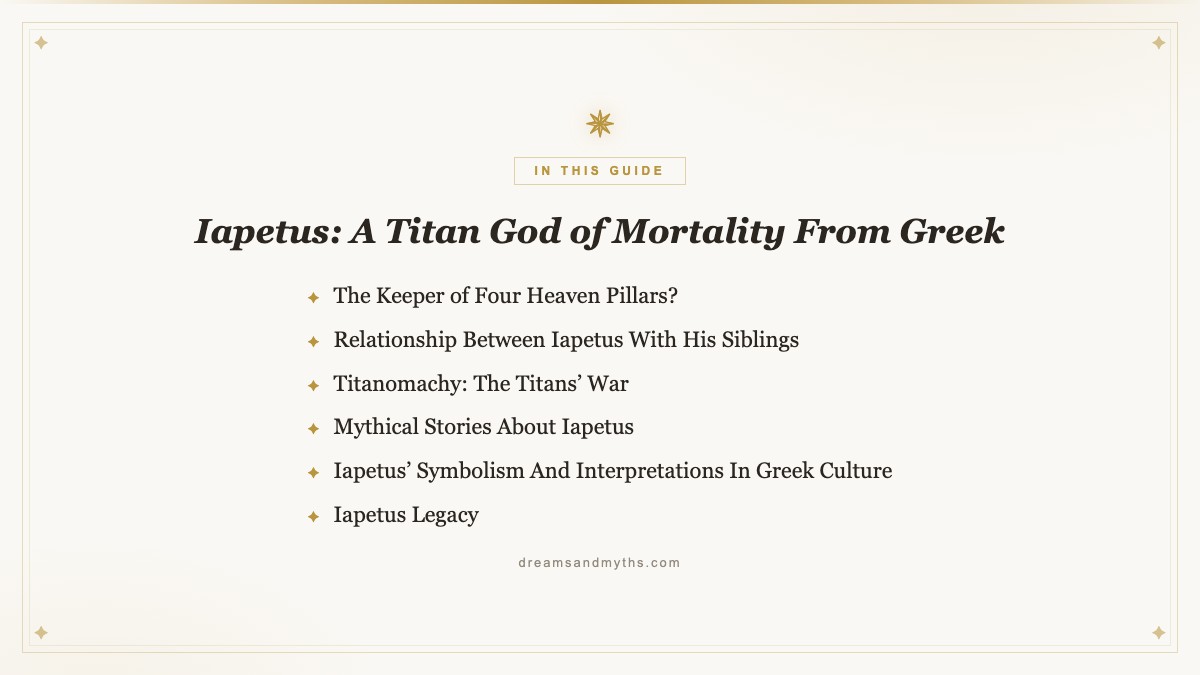 At a glance — Iapetus: A Titan God of Mortality From Greek