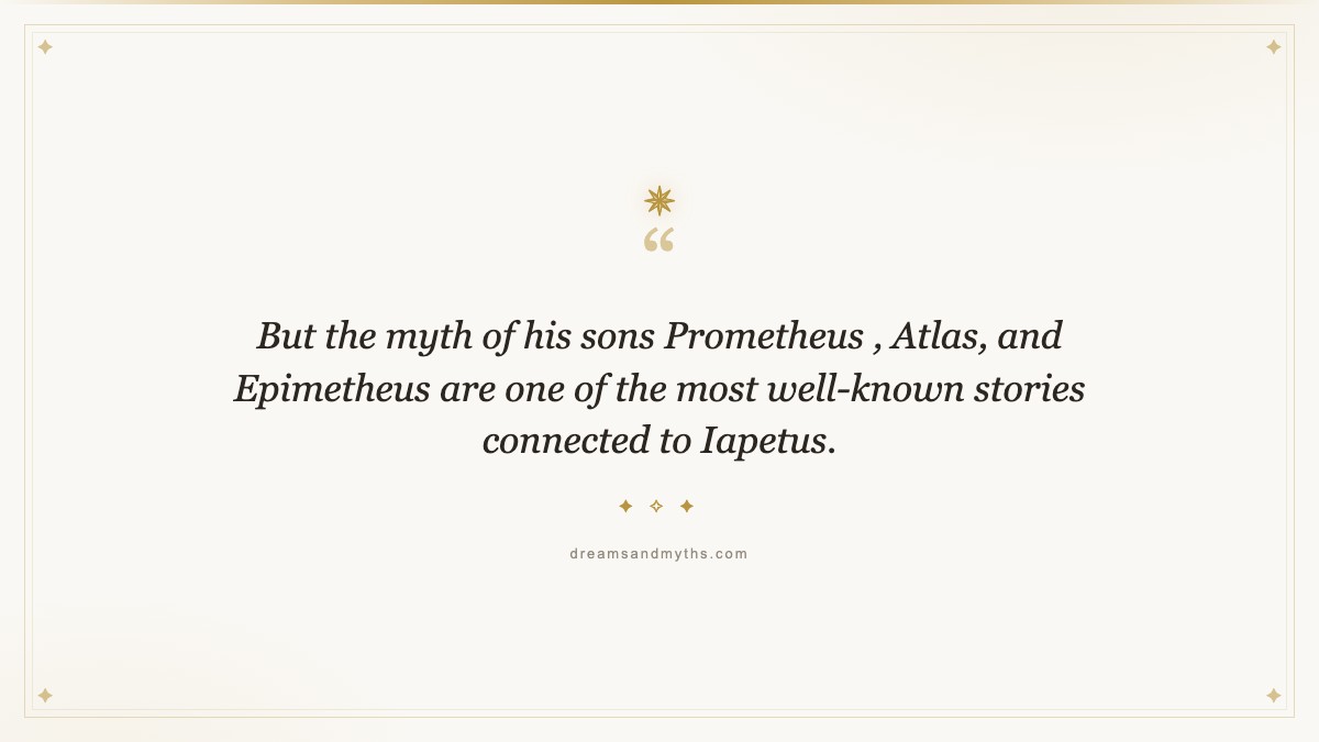 Pull quote from Iapetus: A Titan God of Mortality From Greek