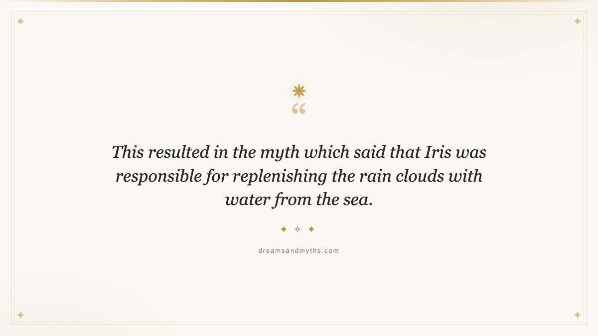 Pull quote from The Goddess of Rainbow from Greek Mythology
