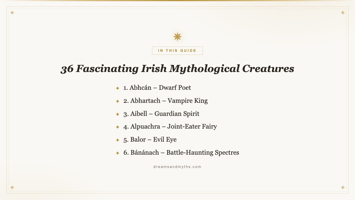 At a glance — 36 Fascinating Irish Mythological Creatures