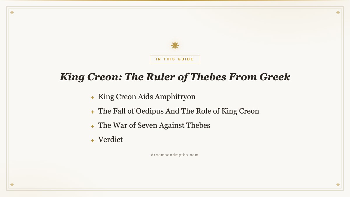 At a glance — King Creon: The Ruler of Thebes From Greek