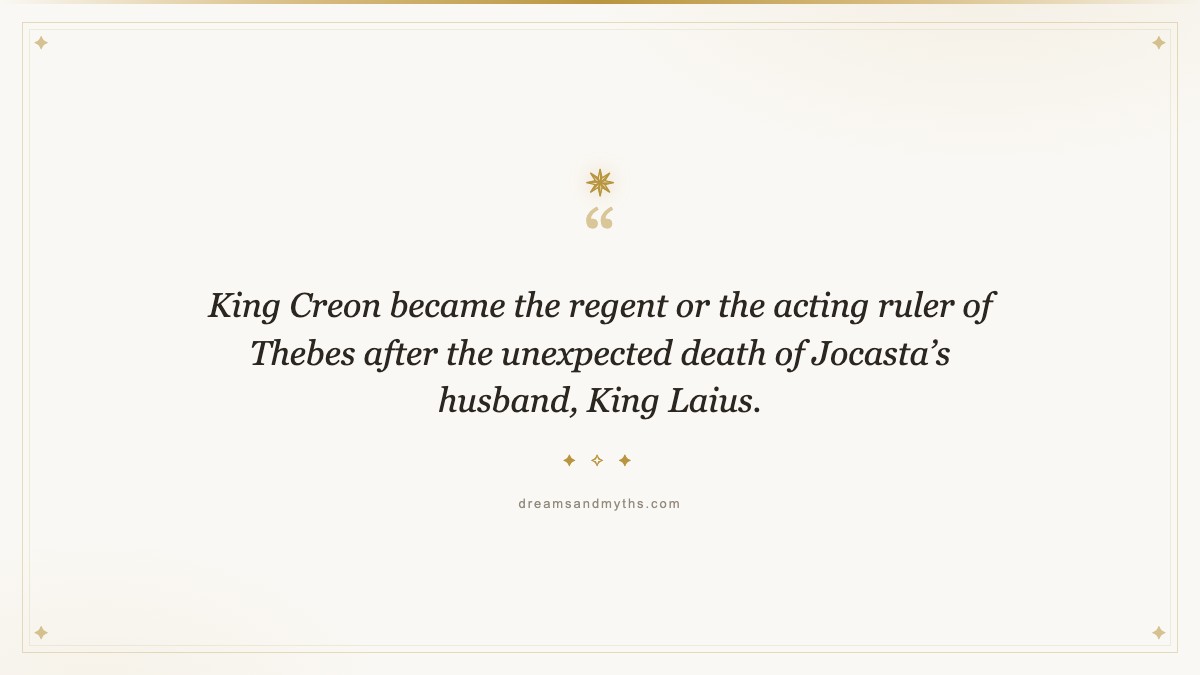 Pull quote from King Creon: The Ruler of Thebes From Greek