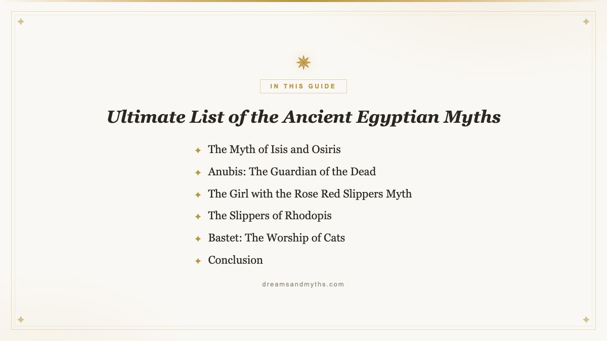 At a glance — Ultimate List of the Ancient Egyptian Myths