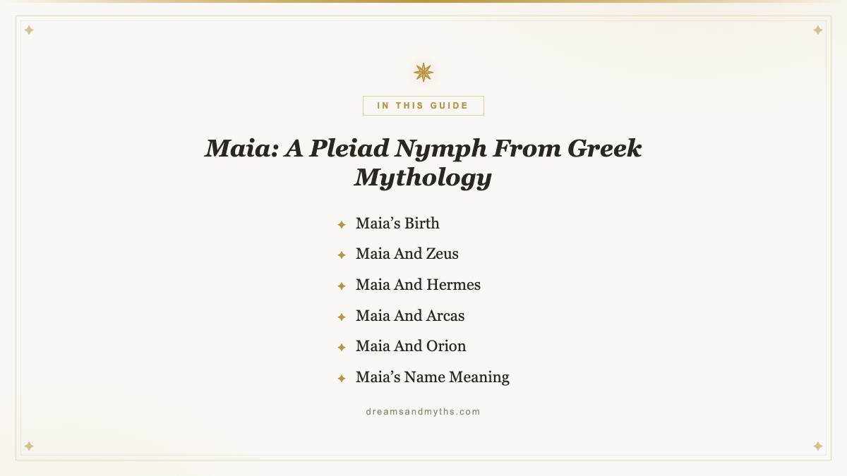 At a glance — Maia: A Pleiad Nymph From Greek Mythology
