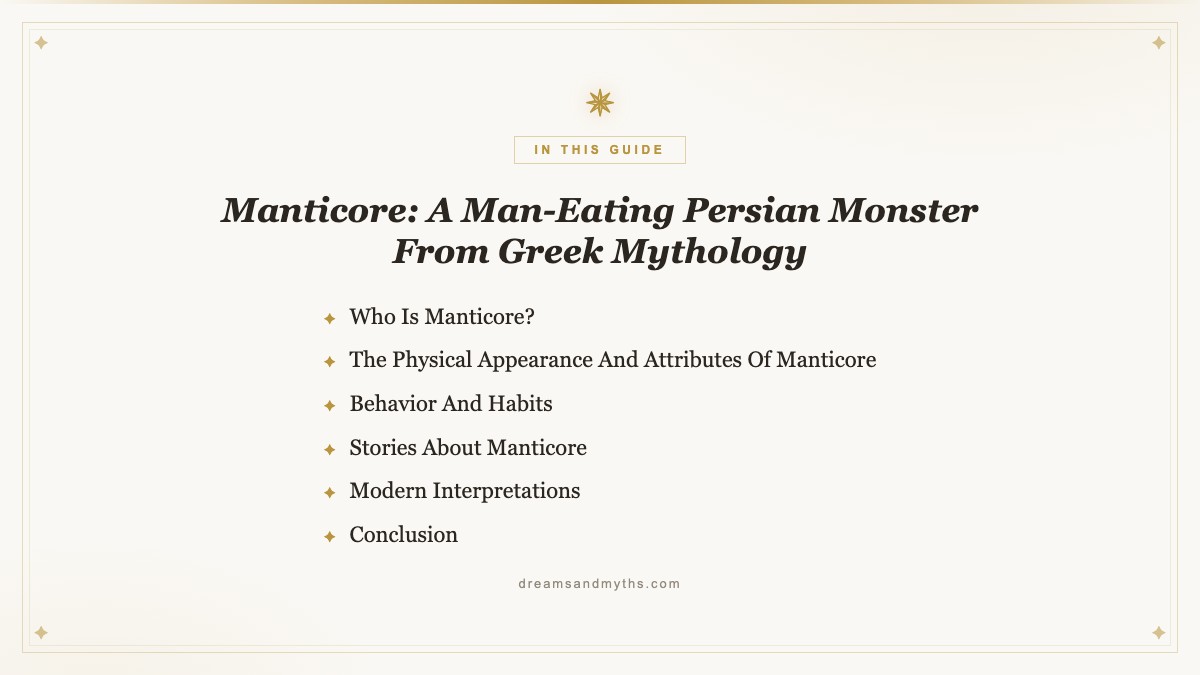 At a glance — Manticore: A Man-Eating Persian Monster From Greek Mythology