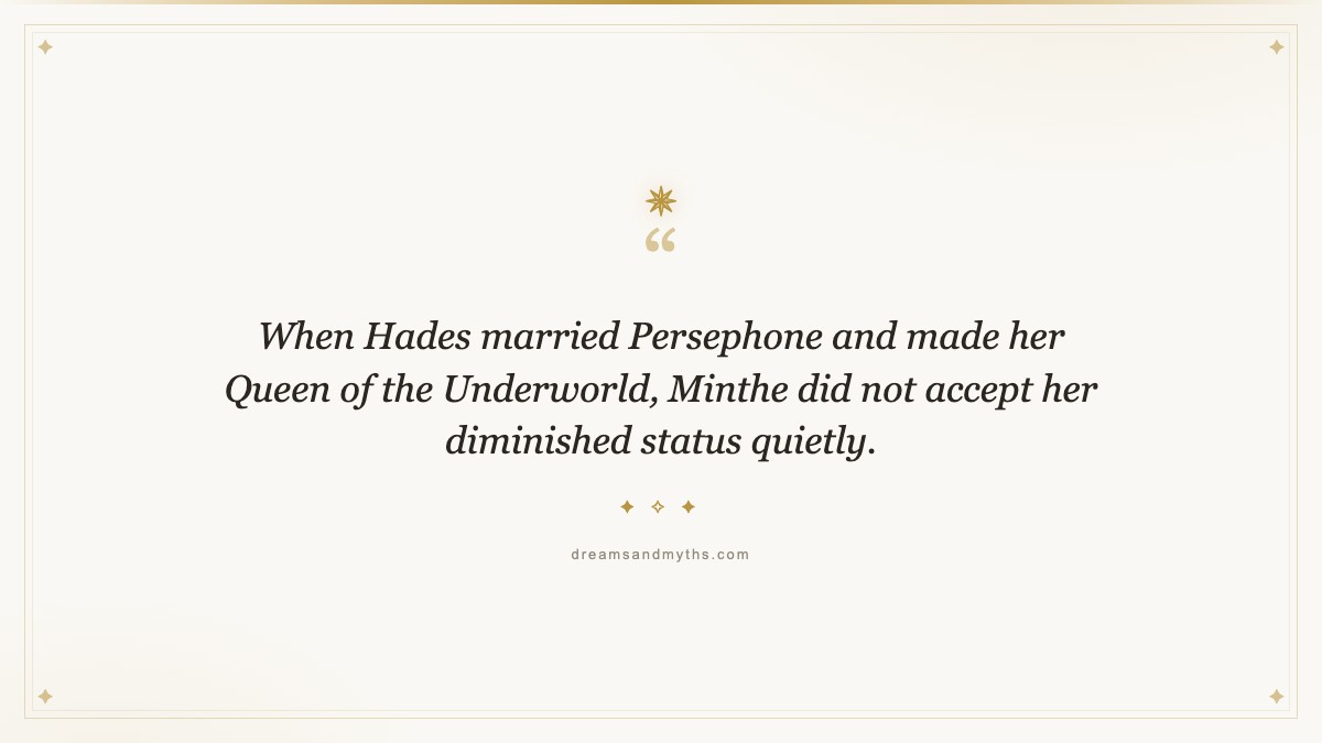 Pull quote from Minthe: An Underworld Naiad Nymph From Greek