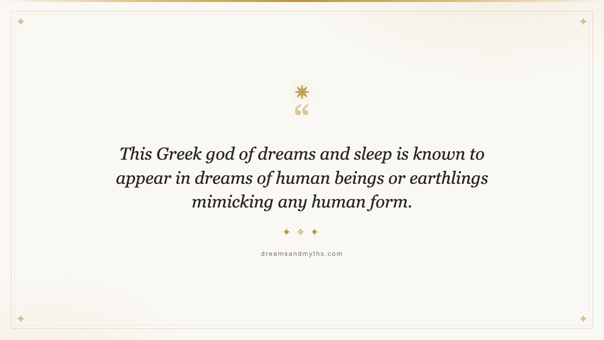 Pull quote from Morpheus: Greek God of Dreams