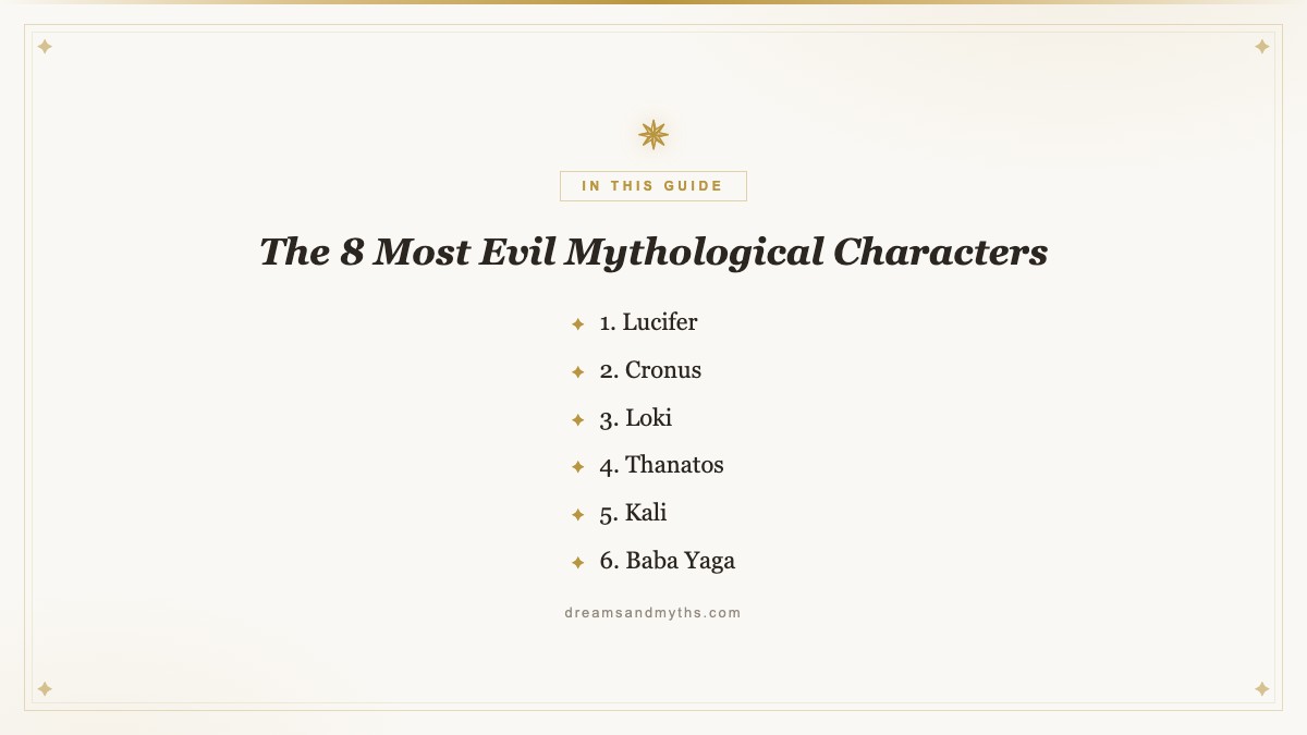 At a glance — The 8 Most Evil Mythological Characters
