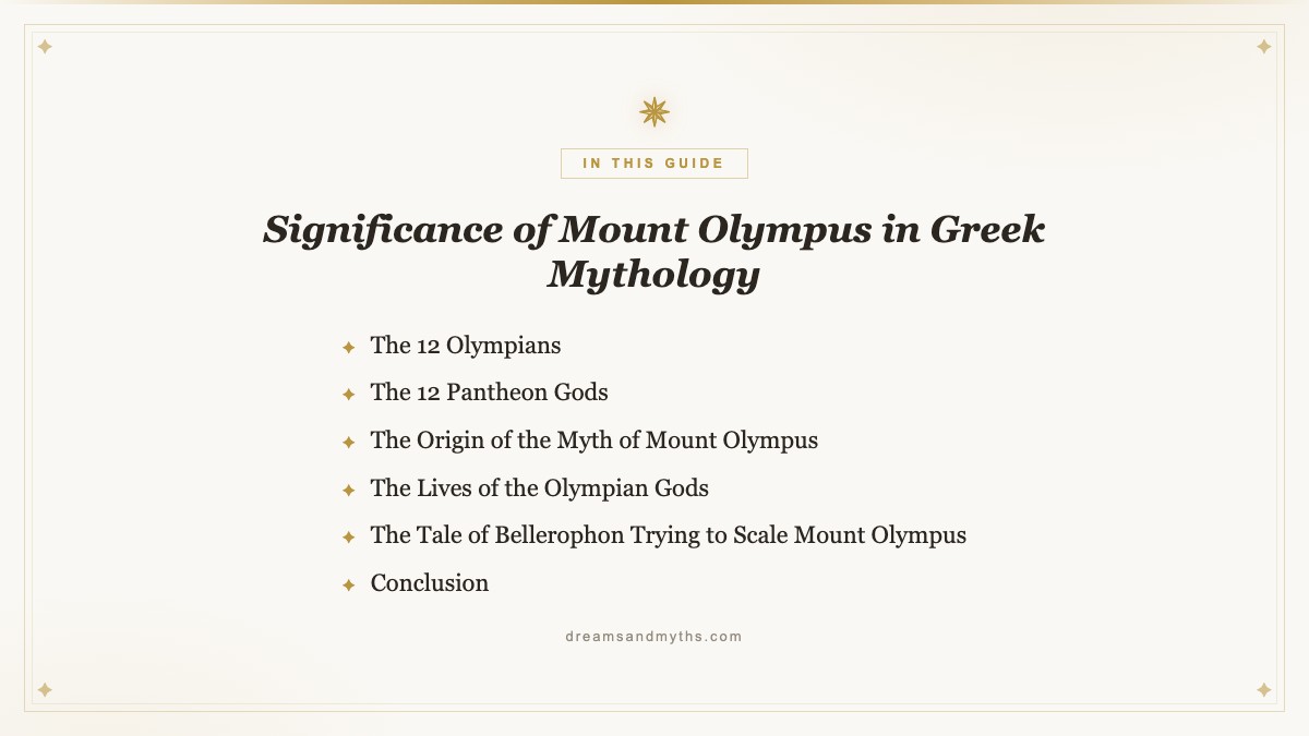 At a glance — Significance of Mount Olympus in Greek Mythology
