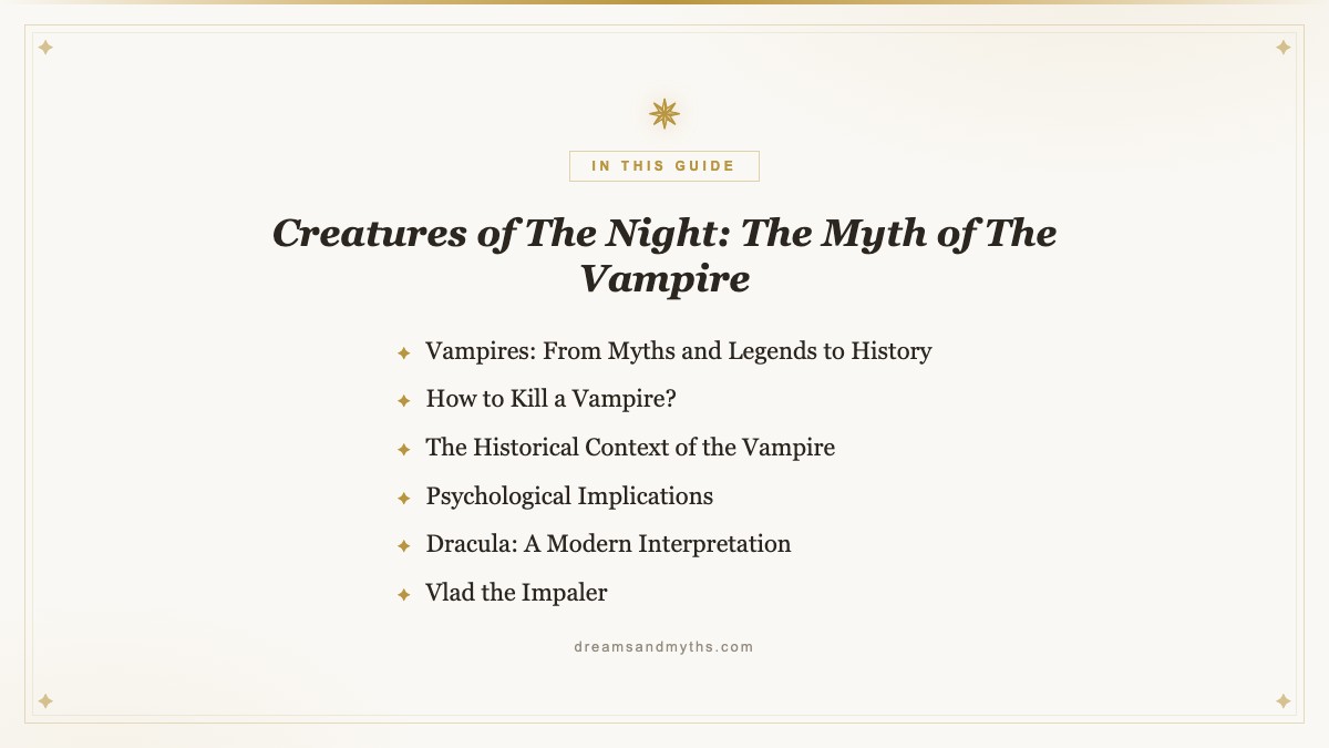 At a glance — Creatures of The Night: The Myth of The Vampire