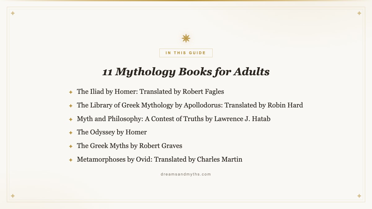 At a glance — 11 Mythology Books for Adults