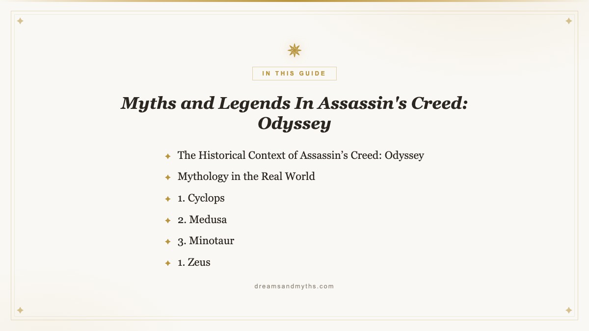 At a glance — Myths and Legends In Assassin's Creed: Odyssey