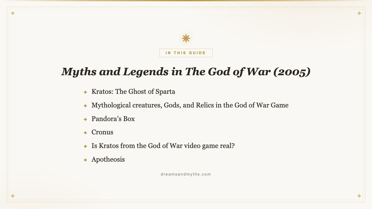 At a glance — Myths and Legends in The God of War (2005)