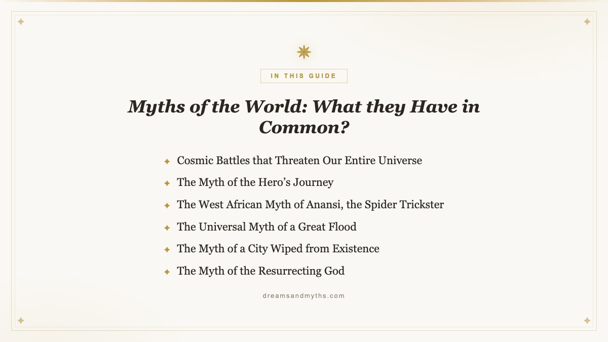 At a glance — Myths of the World: What they Have in Common?