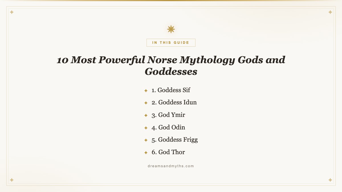 At a glance — 10 Most Powerful Norse Mythology Gods and Goddesses