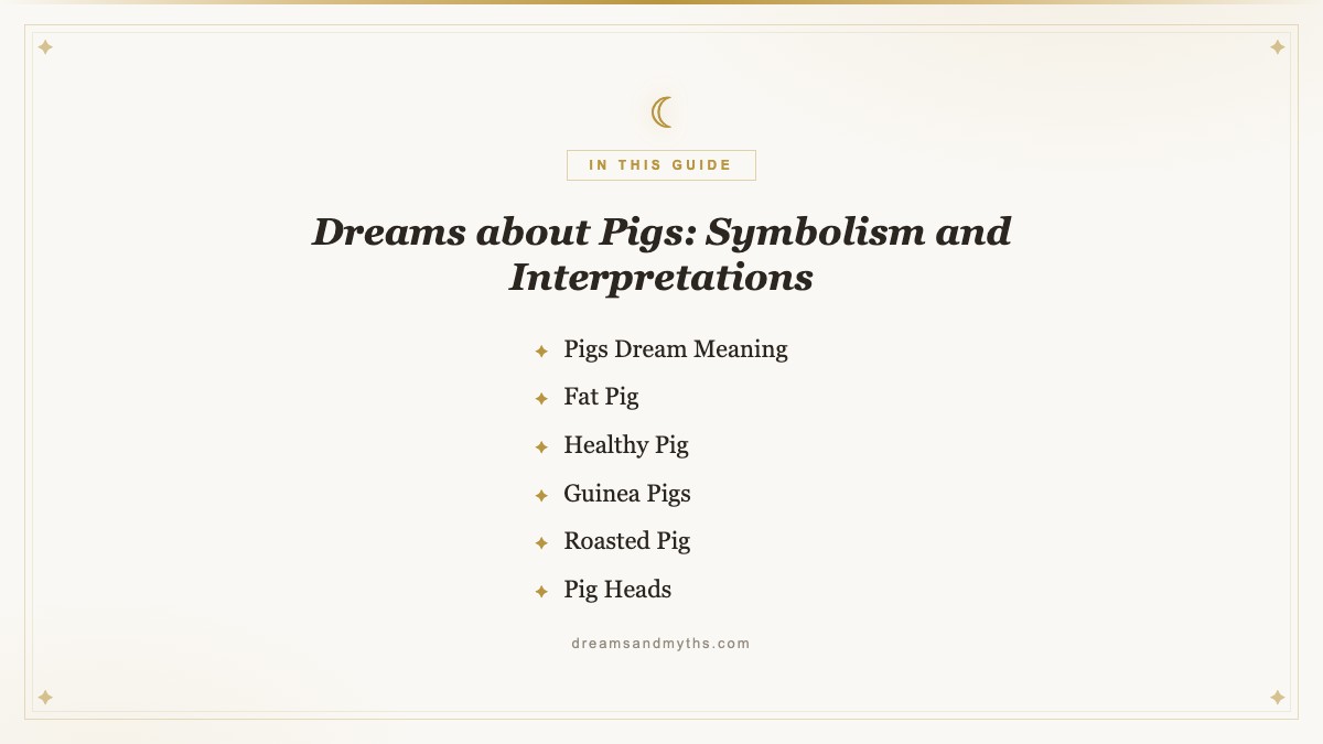At a glance — Dreams about Pigs: Symbolism and Interpretations