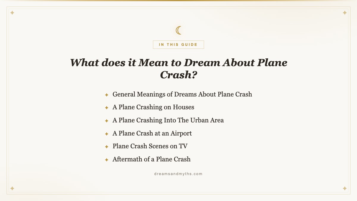 At a glance — What does it Mean to Dream About Plane Crash?