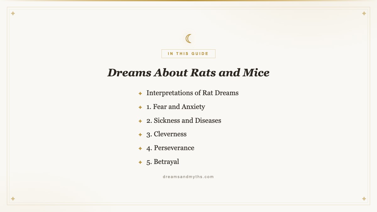 At a glance — Dreams About Rats and Mice