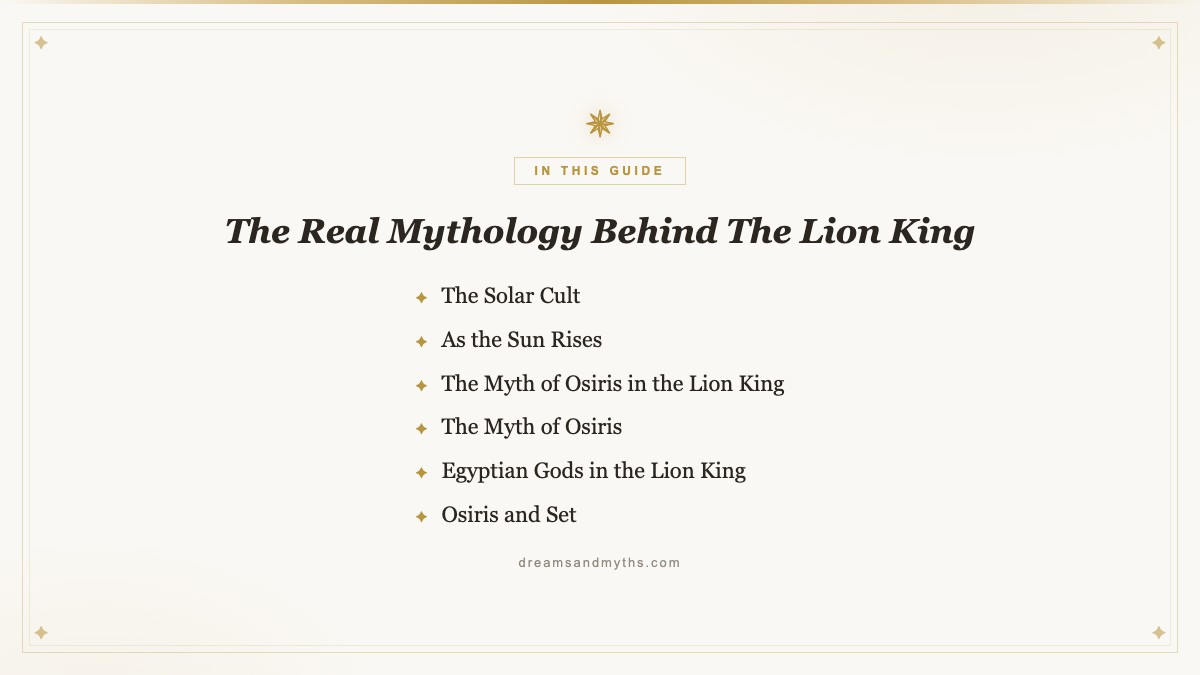 At a glance — The Real Mythology Behind The Lion King