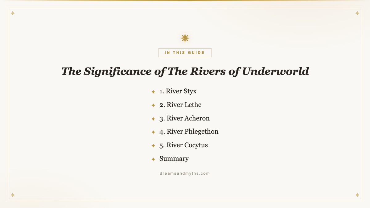 At a glance — The Significance of The Rivers of Underworld