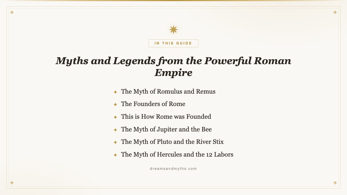 At a glance — Myths and Legends from the Powerful Roman Empire