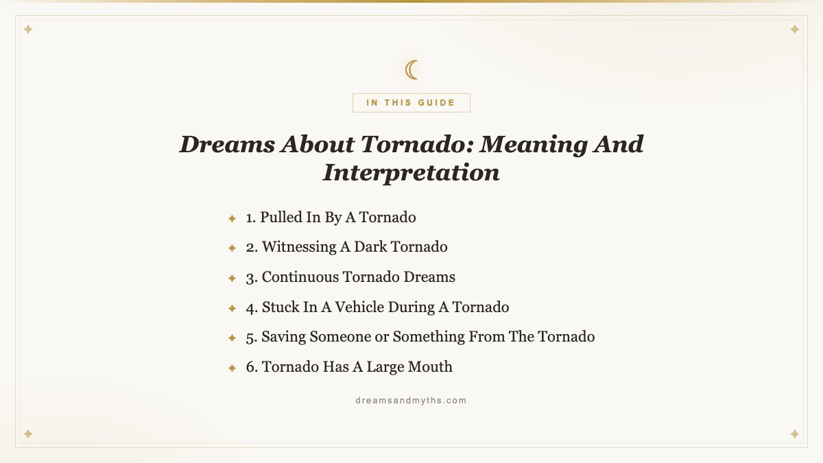 At a glance — Dreams About Tornado: Meaning And Interpretation