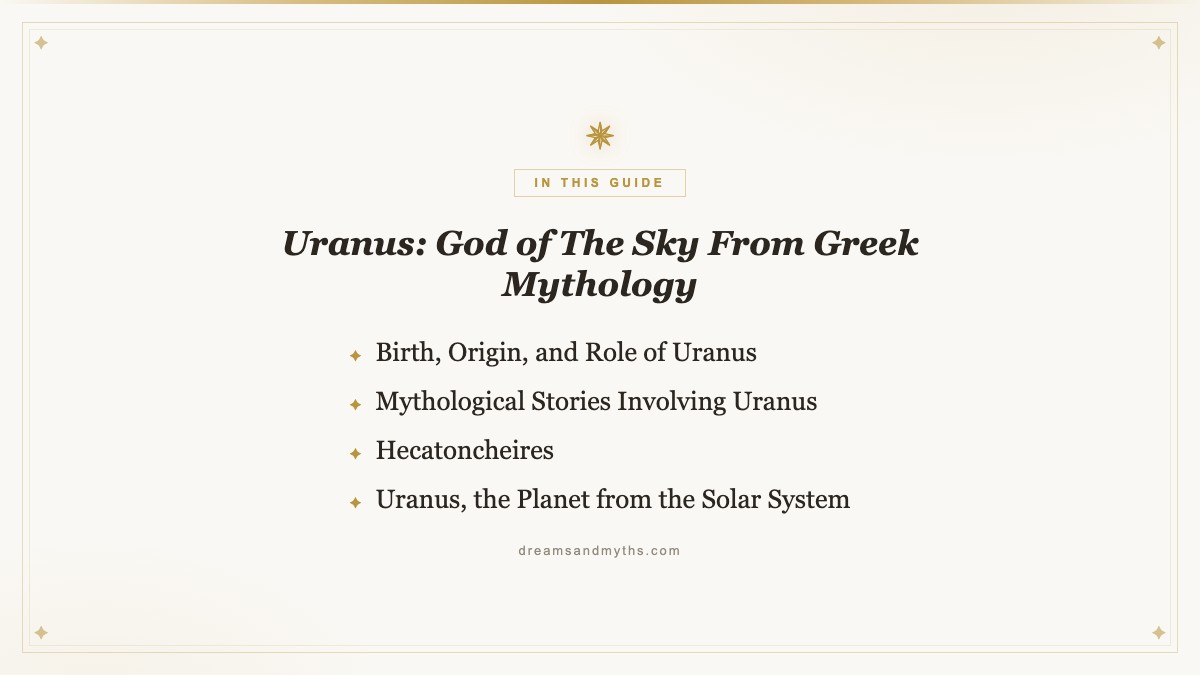 At a glance — Uranus: God of The Sky From Greek Mythology