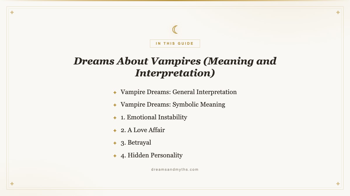 At a glance — Dreams About Vampires (Meaning and Interpretation)