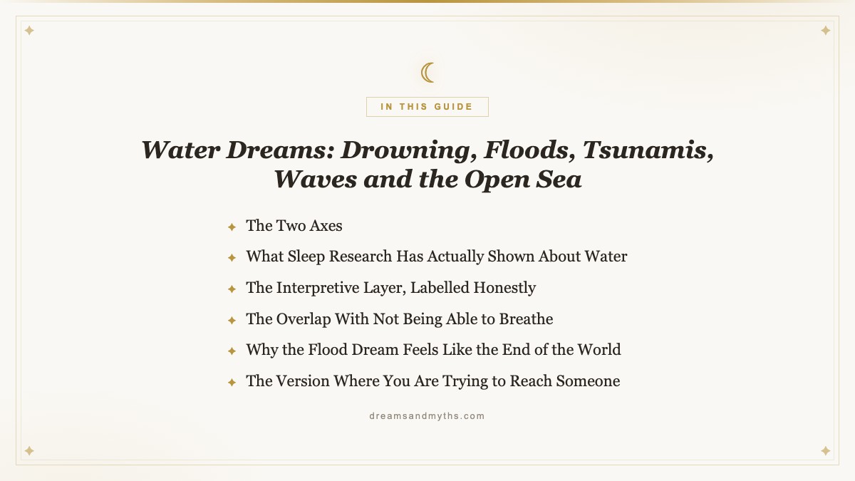 At a glance summary card for water dreams