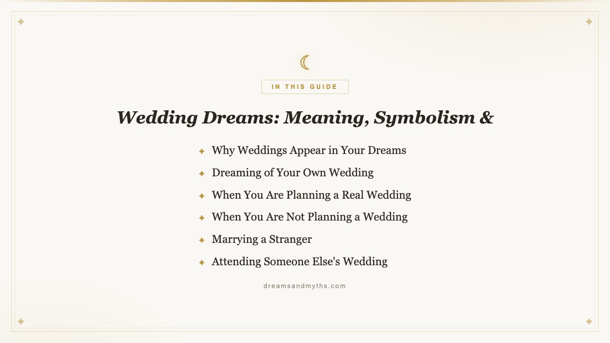 At a glance — Wedding Dreams: Meaning, Symbolism &