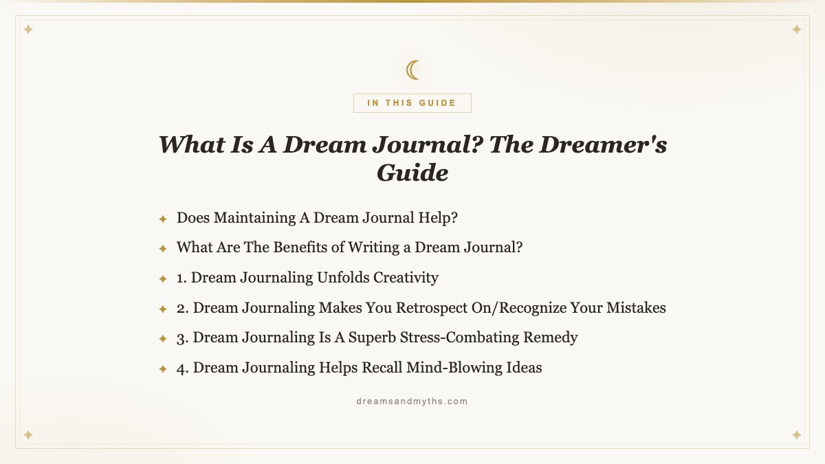 At a glance — What Is A Dream Journal? The Dreamer's Guide