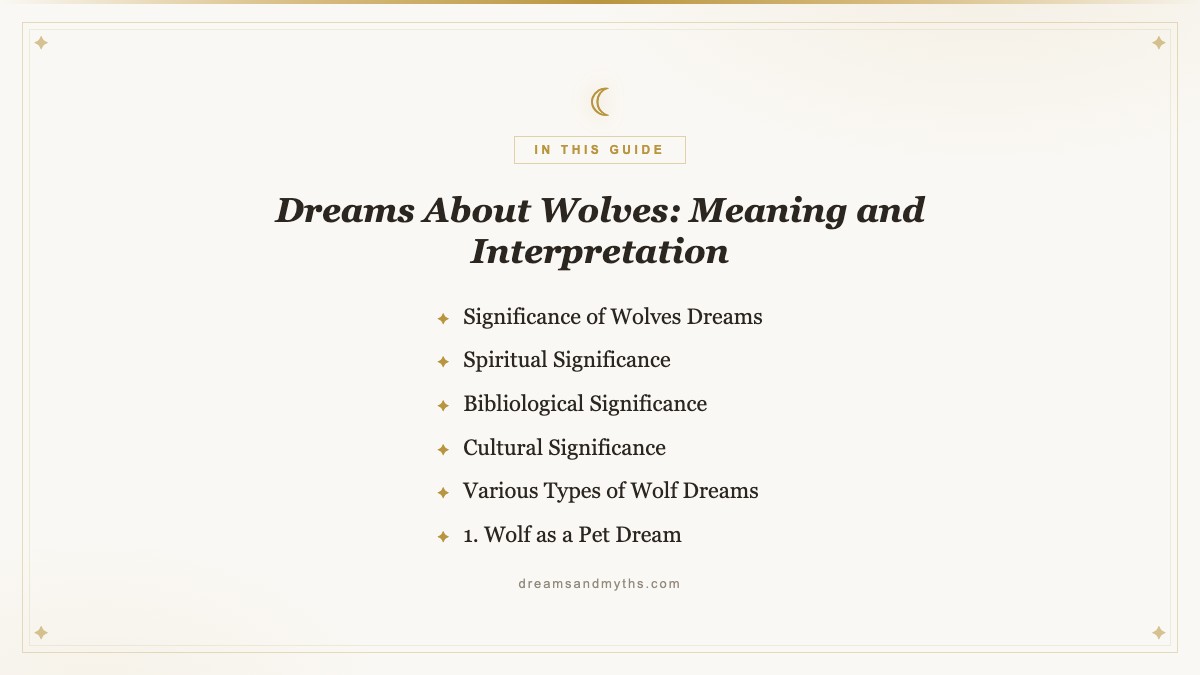 At a glance — Dreams About Wolves: Meaning and Interpretation